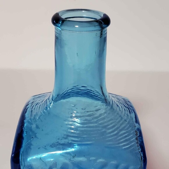 Blue Glass Bottle Textured Vintage - Picture 4 of 7